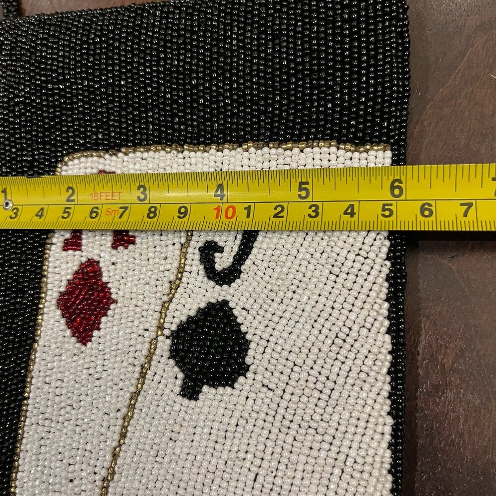 Beaded Cross Body Bag Purse Cards Las Vegas Ace of Diamonds Jack of Spades - Picture 7 of 11